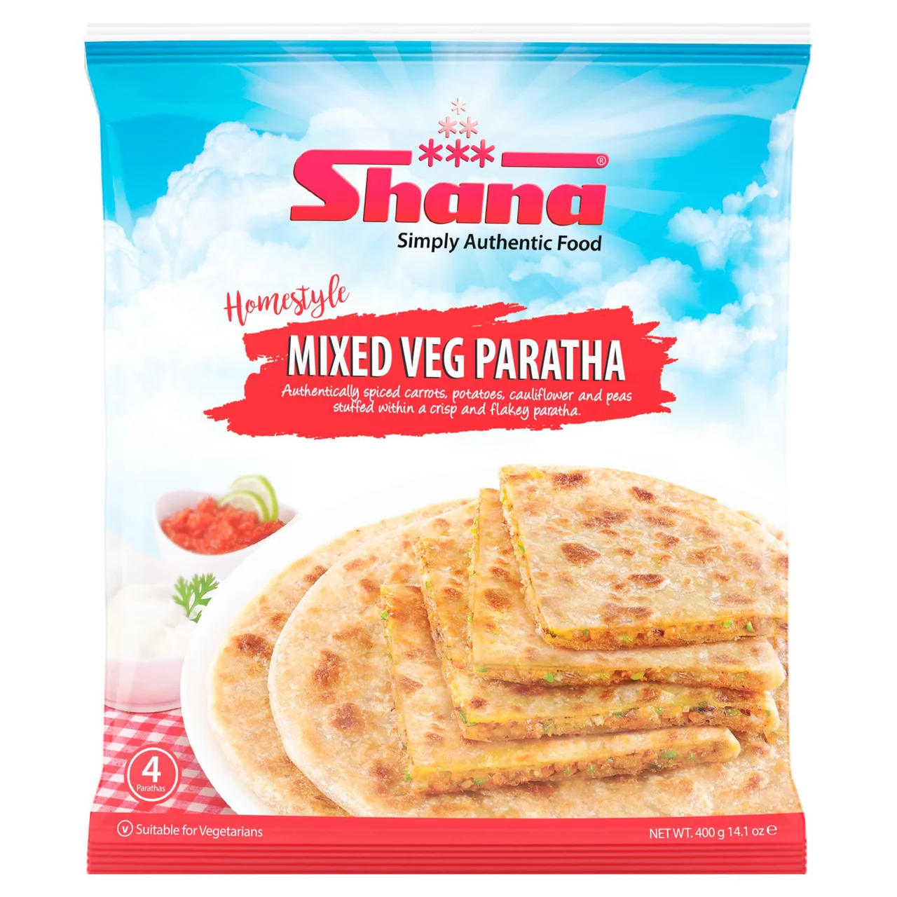 SHANA PARATH MIX VEG 4 PC +2 FREE (UNIT)